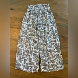 Paisley Print Wide-Leg Pants